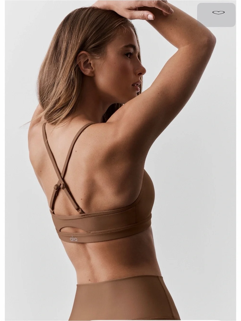 NWT ALO Yoga Airlift Intrigue Bra in Sun Kissed Brown, size Small
